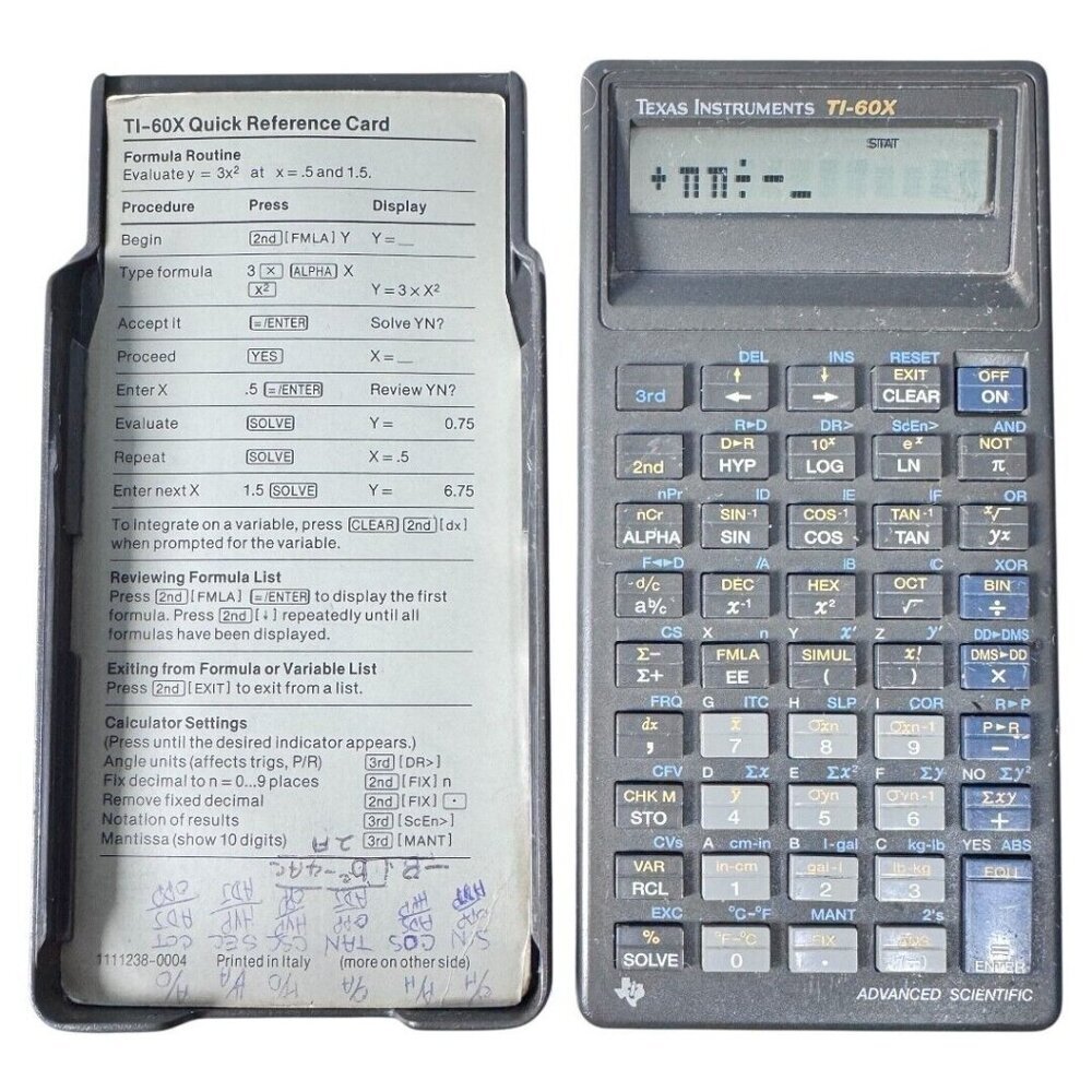 Vintage 1980s Texas Instruments Ti-60 Advanced Scientific Calculator WORKS!